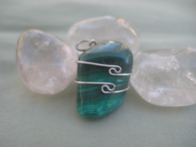 Malachite Pendant  Enlightened leadership, creativity, confidence, protection, a healed heart 2815